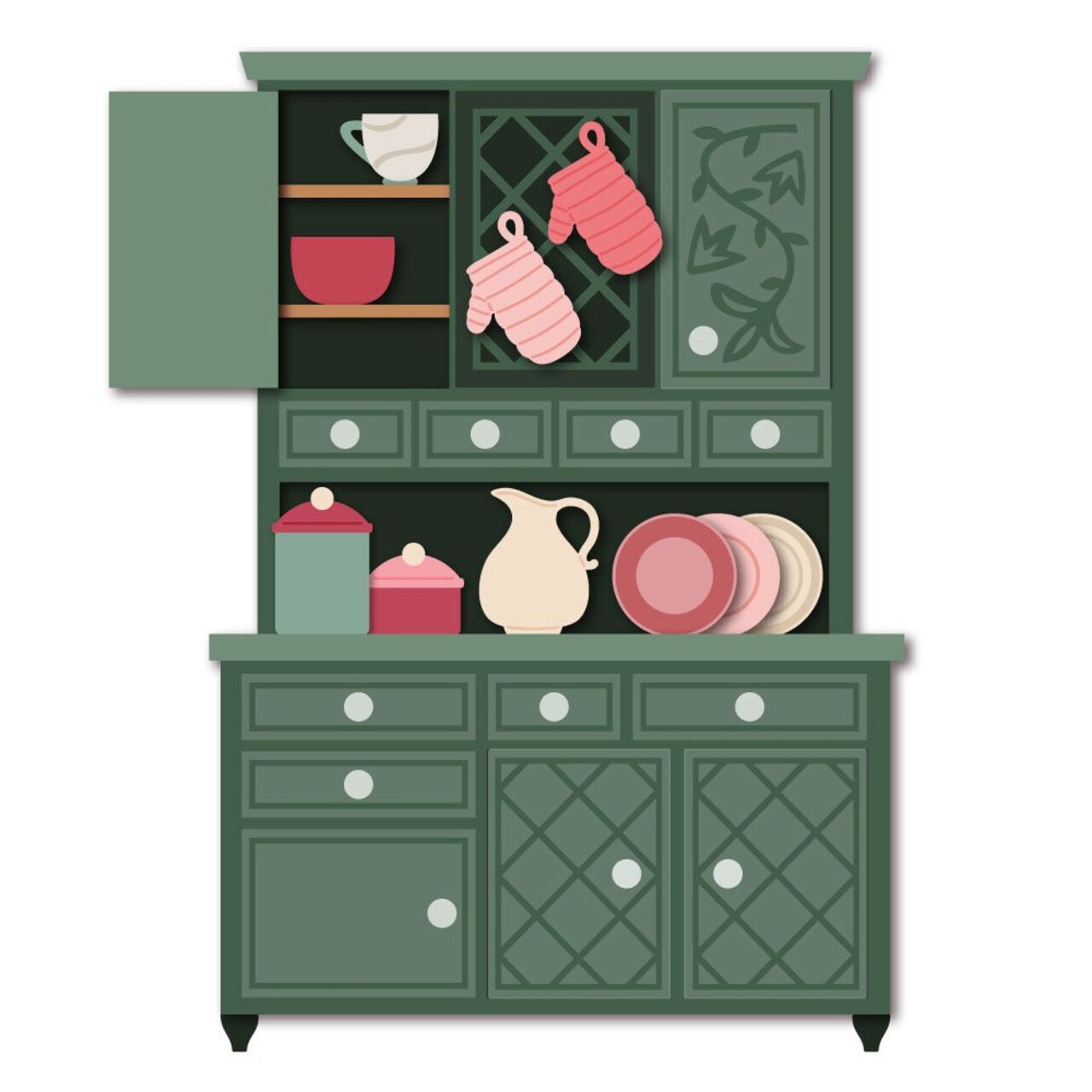 Lovely Layers: Hoosier Cabinet - Honey Cuts - Stand-Alone Dies